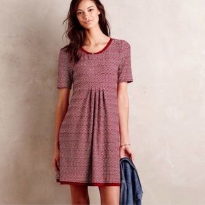 Anthropologie Maeve Textured Dora Raw Hem Dress